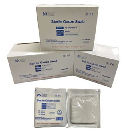 Disposable Sterile Gauze Swab, 40gsm, 19x15, 7.5cmx7.5cm, 16ply, 6pcs/pack X 50